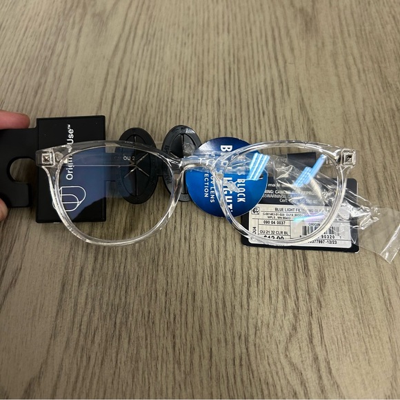 Original Use Men's Crystal Clear Blue Light Filtering Square Glasses in Clear - Picture 4 of 10